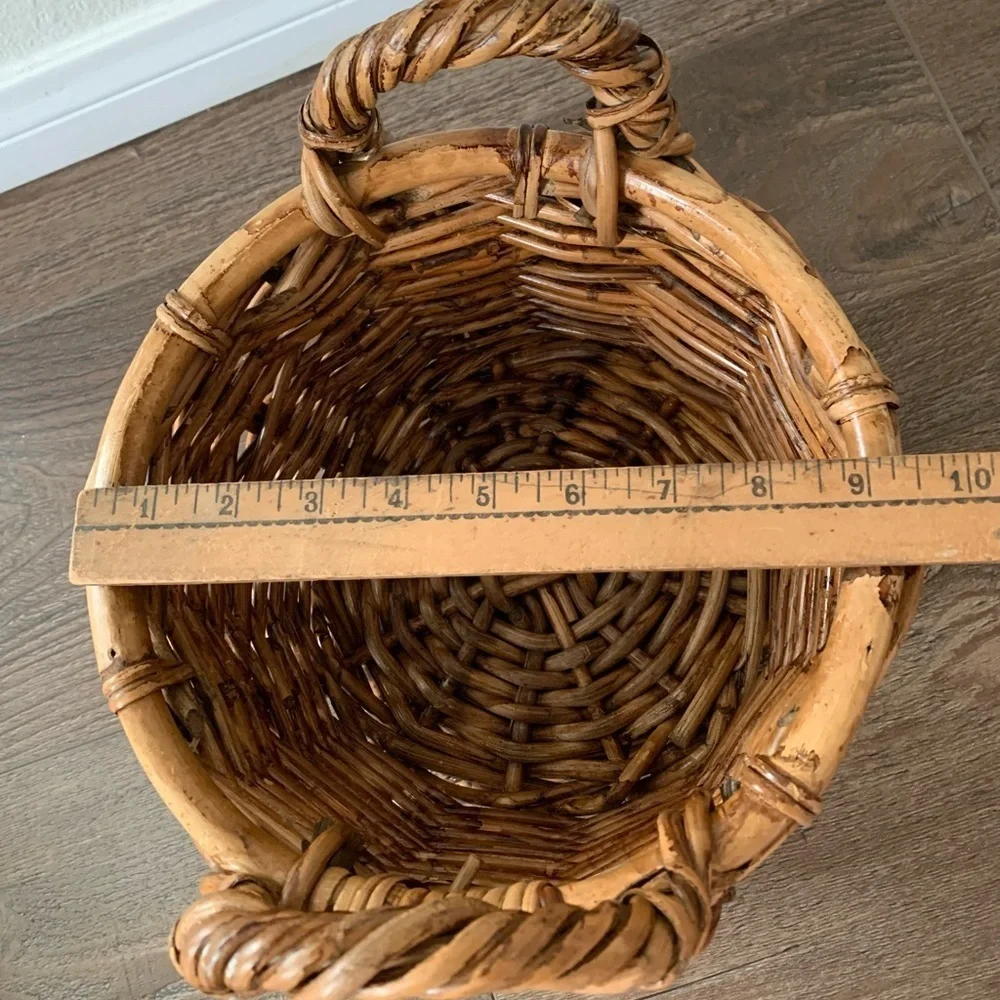 Handcrafted Brown Wicker Basket